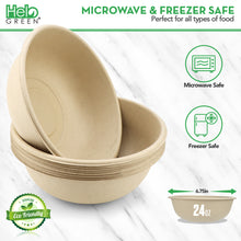 Compostable Bowls – Heavy-Duty Quality, Sugarcane Bowls - 24 oz.