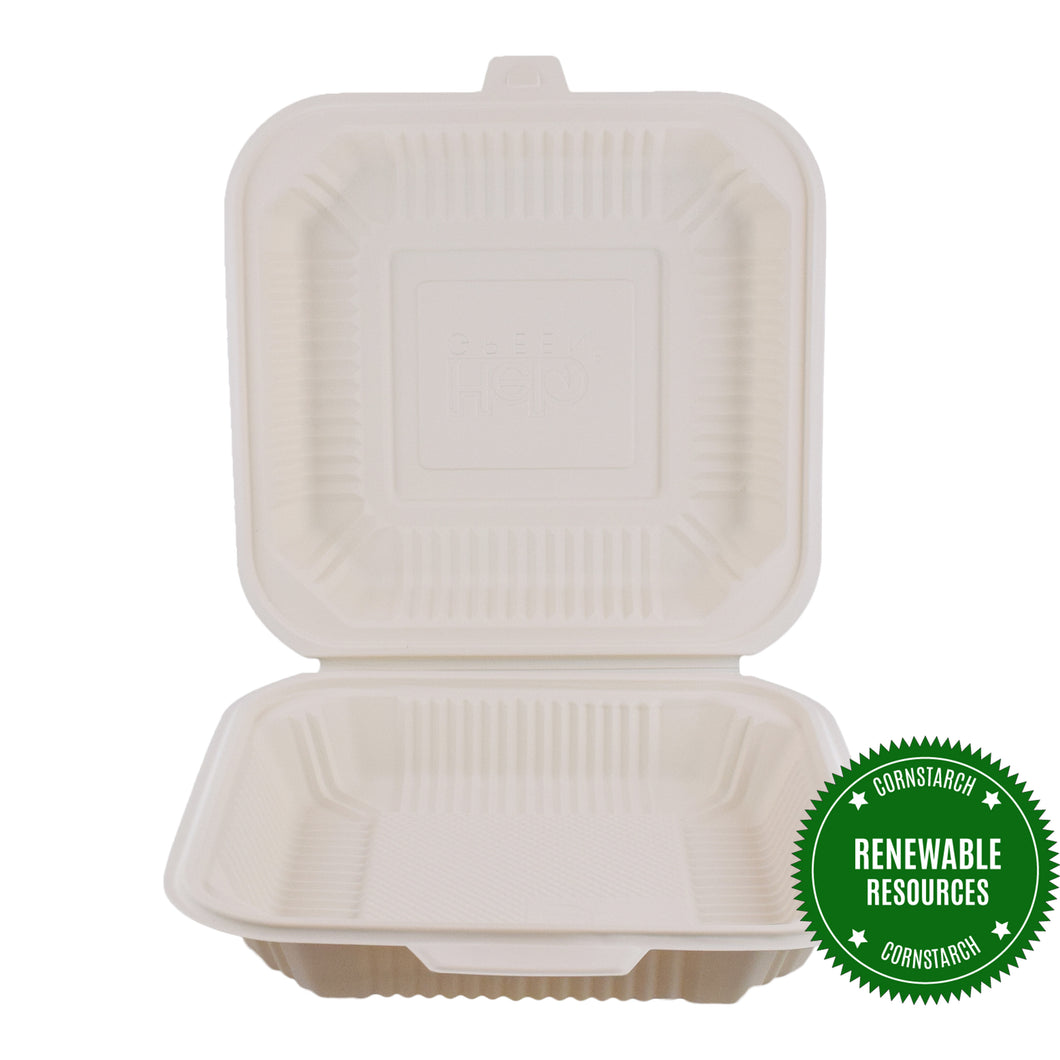 HeloGreen Eco-Friendly Sustainable Food Container 8x 8, 1-Comp.