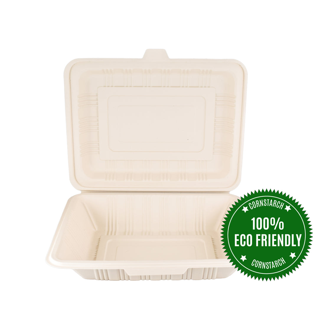 Disposable Eco Friendly Take Out Microwave Safe Cornstarch Food Containers