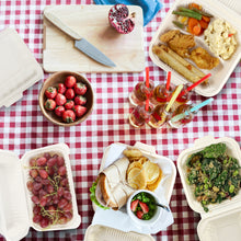 Eco-Friendly, Disposable To-Go Food Containers - (8" x 8" x 2.5", 3-compartment)