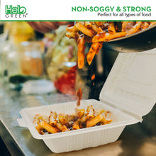 Eco-Friendly, Disposable To-Go Food Containers - (7" x 5", 1-compartment)
