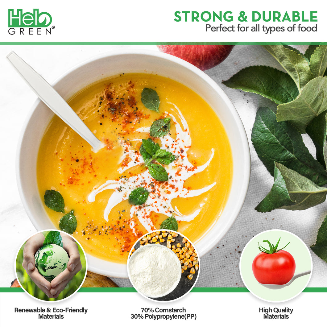 HeloGreen 6.5 Soup Spoon, Eco-friendly Medium Weight Cutlery