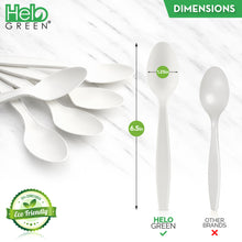 HeloGreen 7" Tea Spoon, Sustainable Cornstarch, Medium Weight